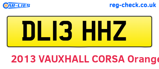 DL13HHZ are the vehicle registration plates.