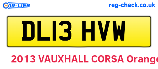 DL13HVW are the vehicle registration plates.
