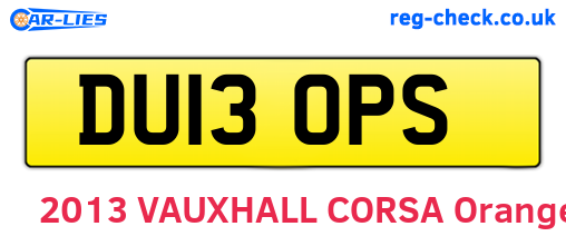 DU13OPS are the vehicle registration plates.