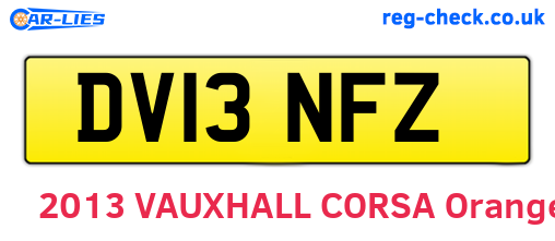 DV13NFZ are the vehicle registration plates.