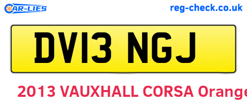 DV13NGJ are the vehicle registration plates.