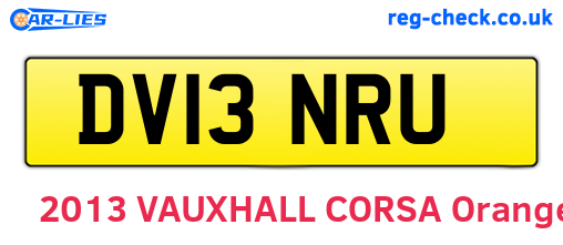 DV13NRU are the vehicle registration plates.