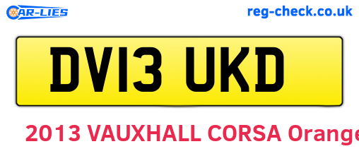 DV13UKD are the vehicle registration plates.