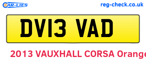 DV13VAD are the vehicle registration plates.