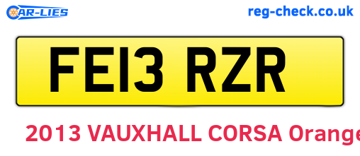 FE13RZR are the vehicle registration plates.