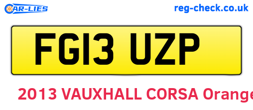 FG13UZP are the vehicle registration plates.