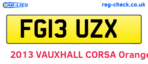 FG13UZX are the vehicle registration plates.
