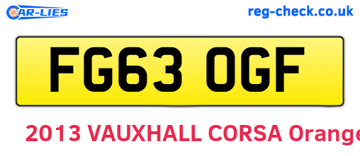 FG63OGF are the vehicle registration plates.
