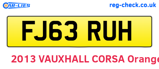 FJ63RUH are the vehicle registration plates.