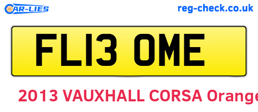 FL13OME are the vehicle registration plates.