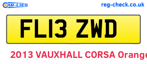 FL13ZWD are the vehicle registration plates.