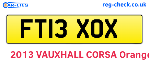 FT13XOX are the vehicle registration plates.