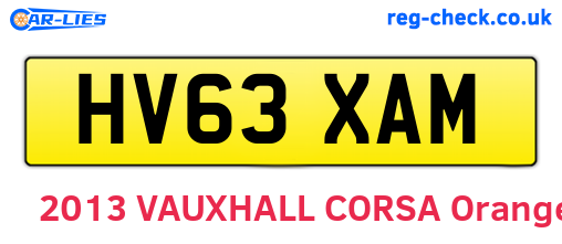 HV63XAM are the vehicle registration plates.