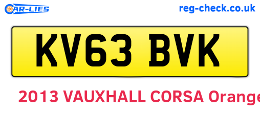 KV63BVK are the vehicle registration plates.