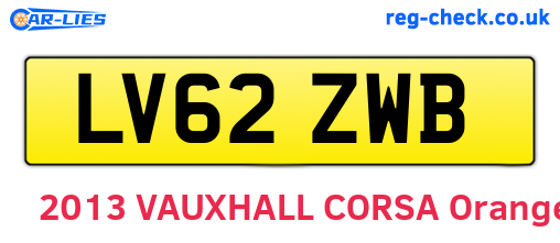 LV62ZWB are the vehicle registration plates.