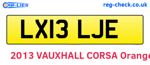 LX13LJE are the vehicle registration plates.