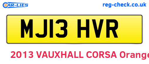 MJ13HVR are the vehicle registration plates.