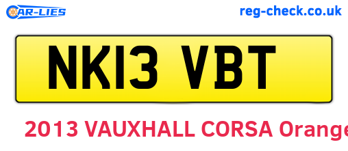 NK13VBT are the vehicle registration plates.