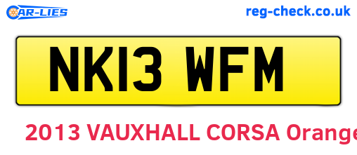 NK13WFM are the vehicle registration plates.