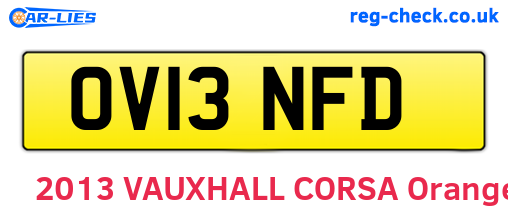OV13NFD are the vehicle registration plates.
