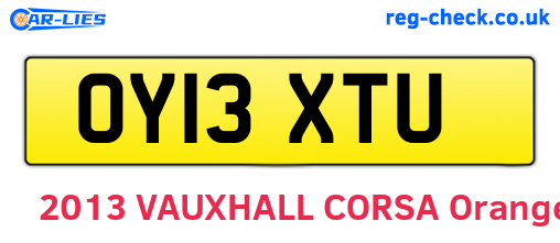 OY13XTU are the vehicle registration plates.