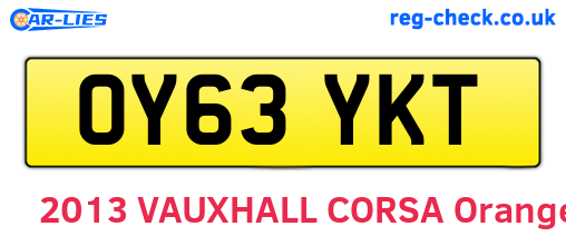 OY63YKT are the vehicle registration plates.