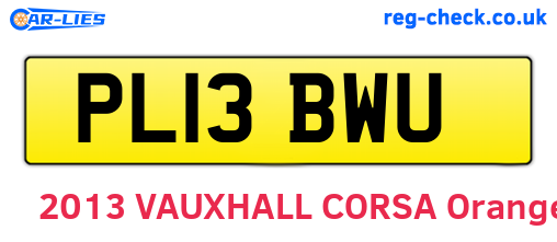 PL13BWU are the vehicle registration plates.