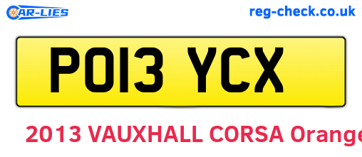 PO13YCX are the vehicle registration plates.