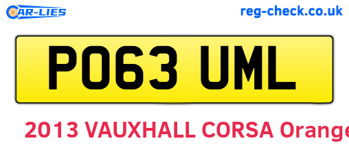 PO63UML are the vehicle registration plates.
