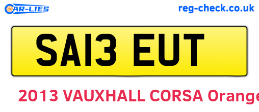 SA13EUT are the vehicle registration plates.