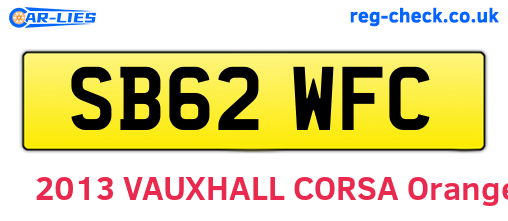 SB62WFC are the vehicle registration plates.