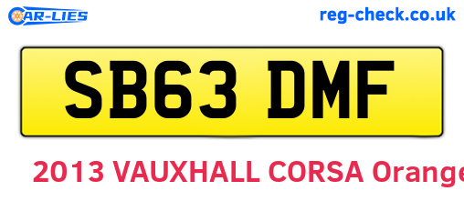 SB63DMF are the vehicle registration plates.