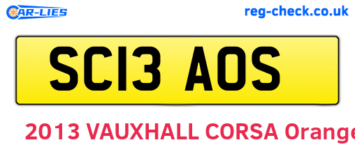 SC13AOS are the vehicle registration plates.