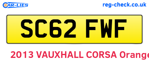 SC62FWF are the vehicle registration plates.