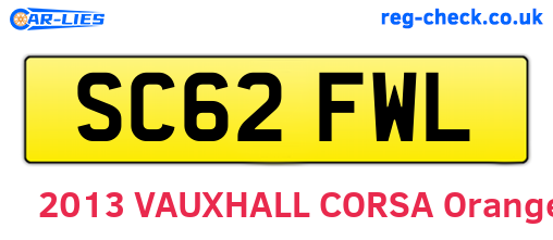 SC62FWL are the vehicle registration plates.