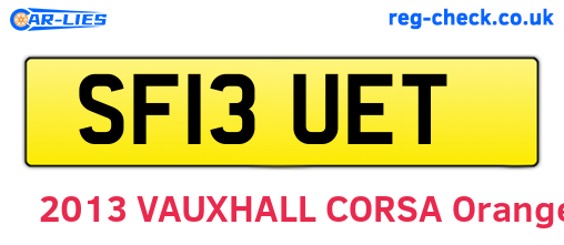 SF13UET are the vehicle registration plates.