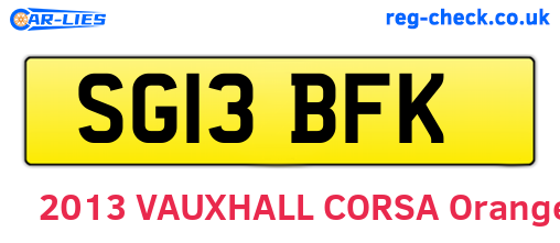 SG13BFK are the vehicle registration plates.