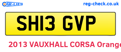 SH13GVP are the vehicle registration plates.