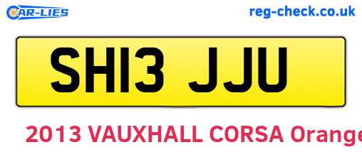 SH13JJU are the vehicle registration plates.