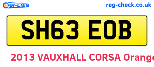 SH63EOB are the vehicle registration plates.