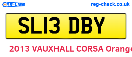 SL13DBY are the vehicle registration plates.