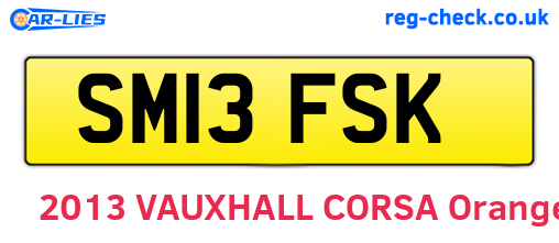 SM13FSK are the vehicle registration plates.