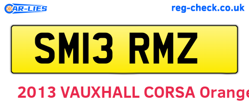 SM13RMZ are the vehicle registration plates.