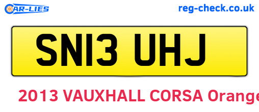 SN13UHJ are the vehicle registration plates.