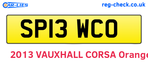 SP13WCO are the vehicle registration plates.