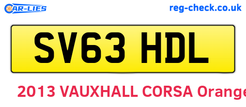 SV63HDL are the vehicle registration plates.