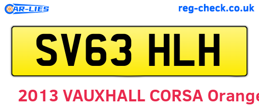 SV63HLH are the vehicle registration plates.