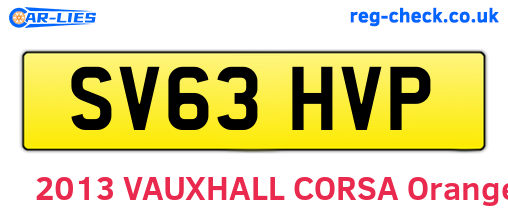 SV63HVP are the vehicle registration plates.