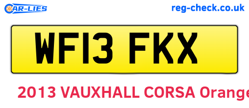WF13FKX are the vehicle registration plates.