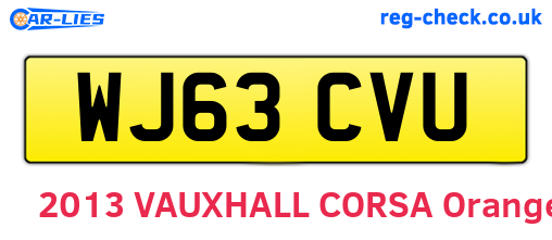WJ63CVU are the vehicle registration plates.